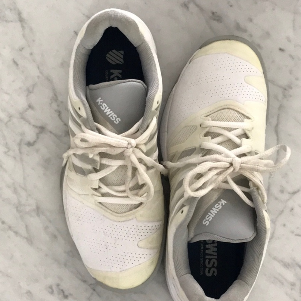 K-Swiss White and Cream Low-Top Sneakers
